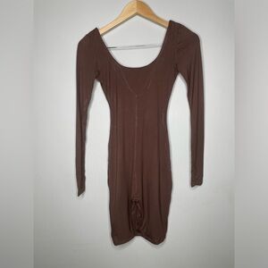 Naked Wardrobe Long Sleeve Scoop Neck Romper Sz XS